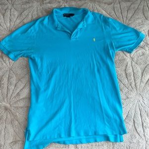 Casual Light Blue Collar Shirt With Yellow Horse Polo Ralph Lauren (Medium)